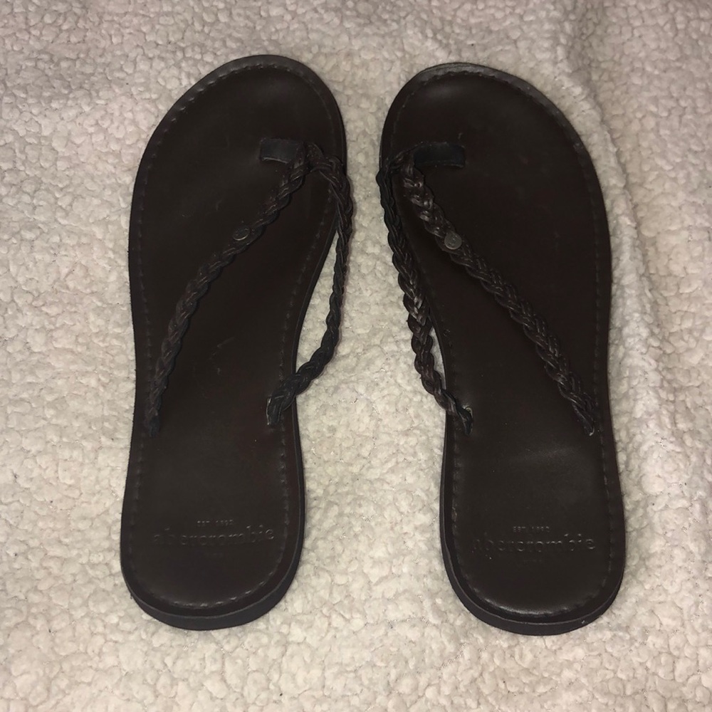 Brown flip flops